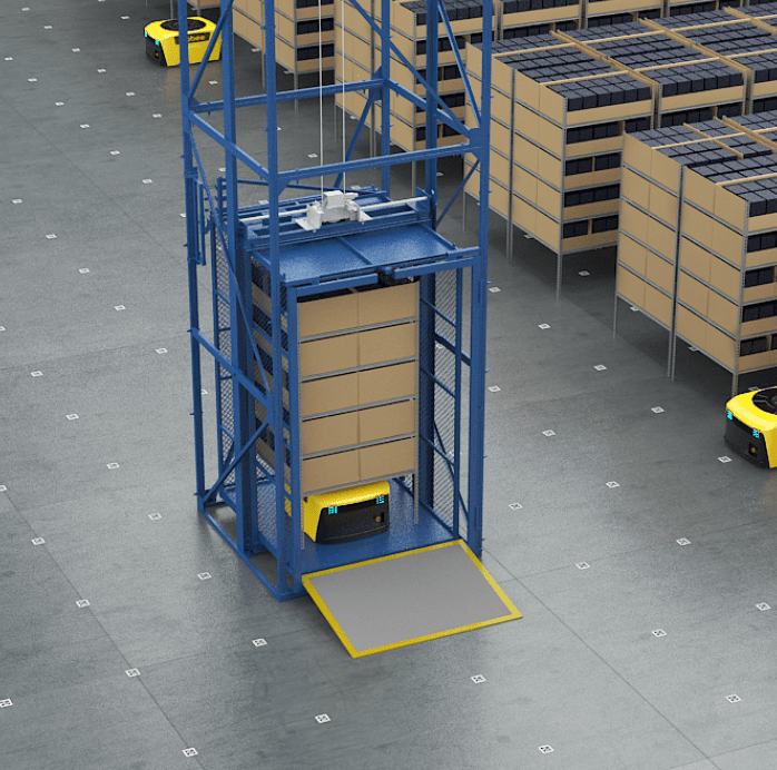 Yes, Robee can use your lifts. BeeSmart can manage multi-floor inventory.